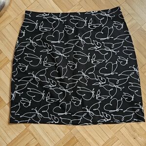 Tricotto Black and White Mini Pencil Skirt for Cocktail